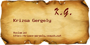Krizsa Gergely névjegykártya
